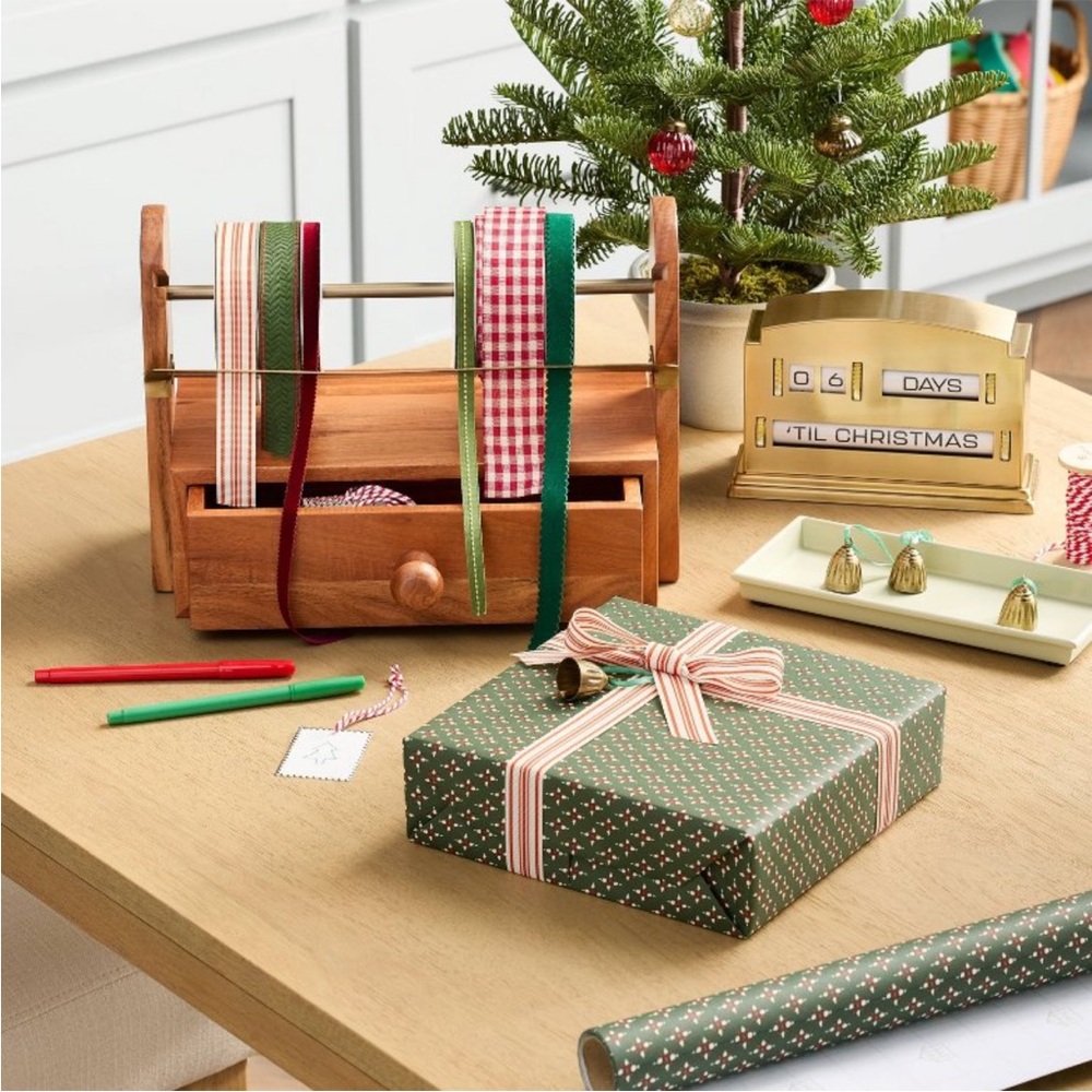Wood & Brass Ribbon Holder with Supply Drawer - Hearth & Hand™ with Magnolia - Picture 2 of 8